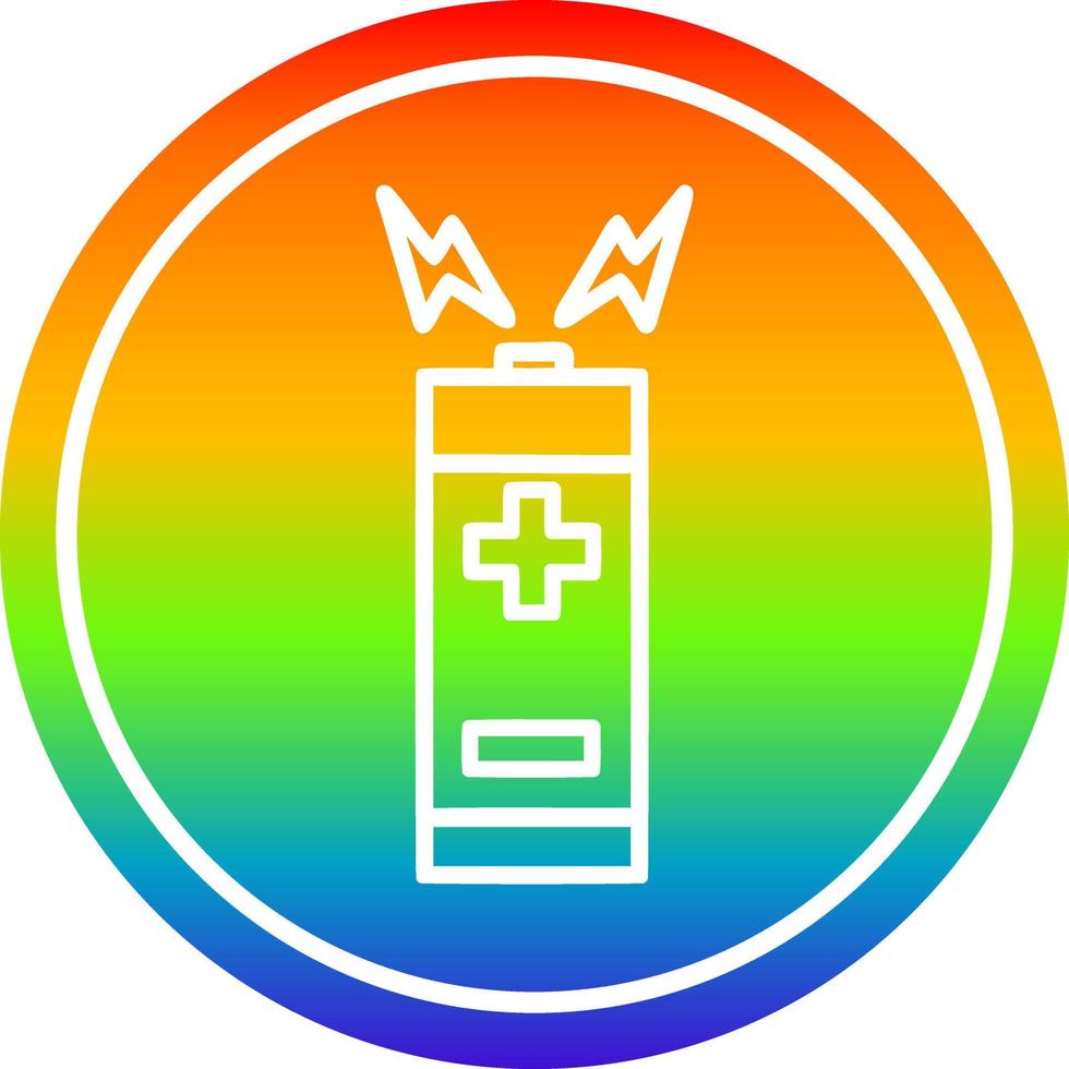 battery circular in rainbow spectrum vector