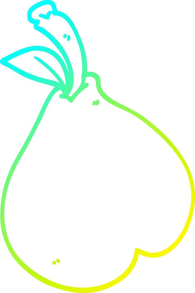cold gradient line drawing cartoon healthy pear vector