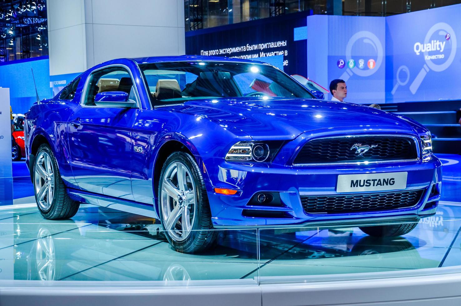 MOSCOW, RUSSIA - AUG 2012 FORD MUSTANG 5TH GENERATION presented as world premiere at the 16th MIAS Moscow International Automobile Salon on August 30, 2012 in Moscow, Russia photo