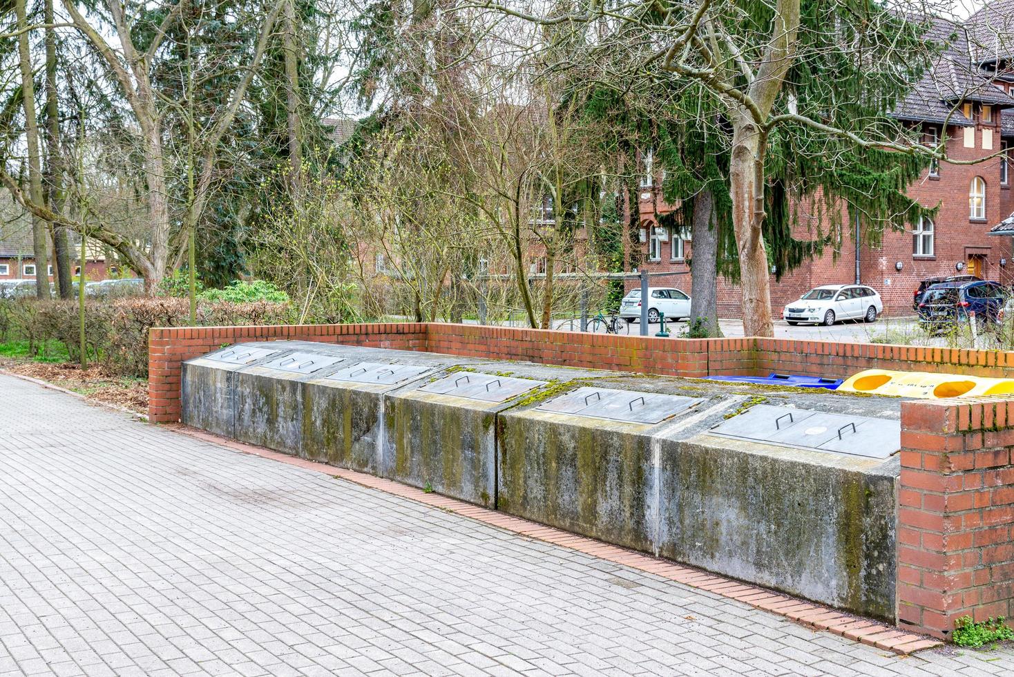 Flat garbage containers photo