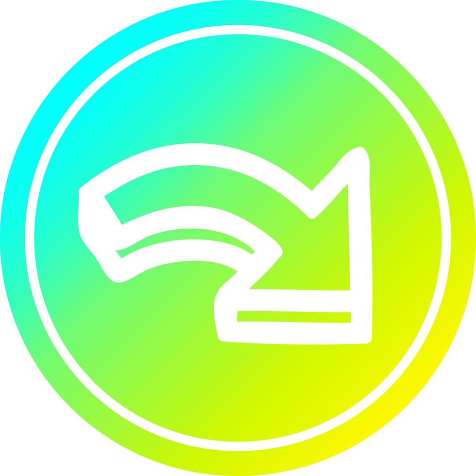 direction arrow circular in cold gradient spectrum vector