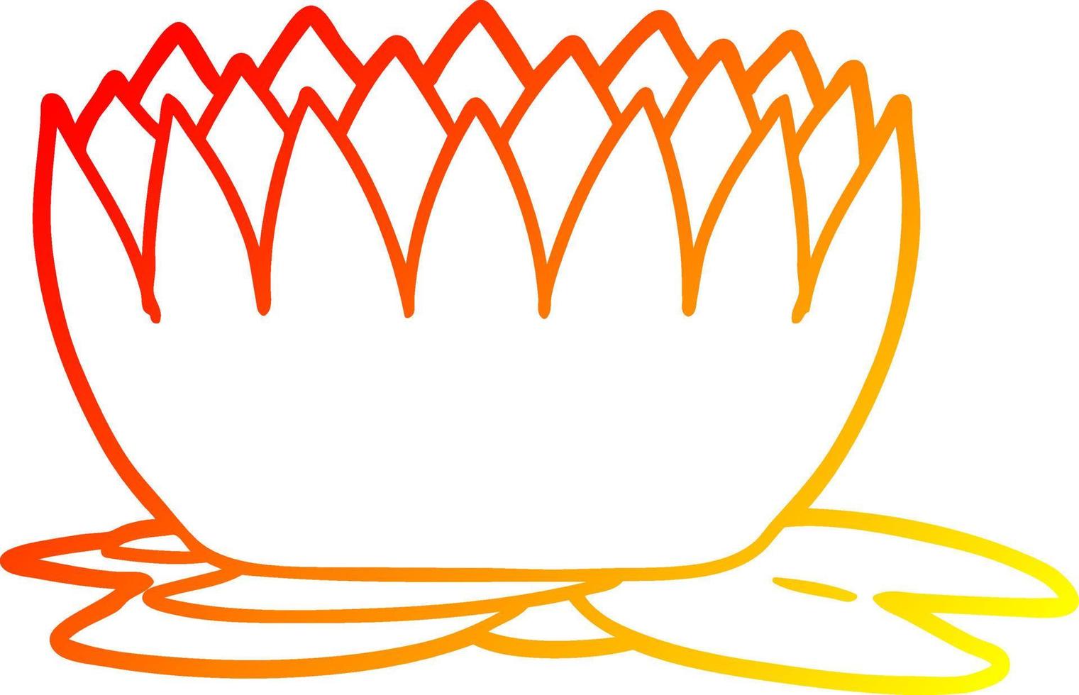 warm gradient line drawing cartoon waterlily vector