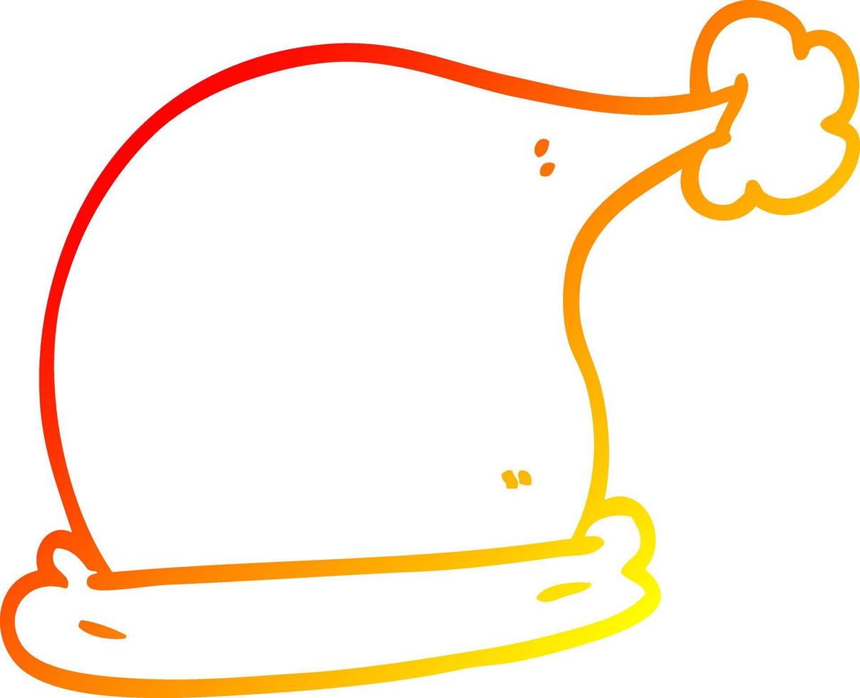 warm gradient line drawing cartoon christmas hats vector