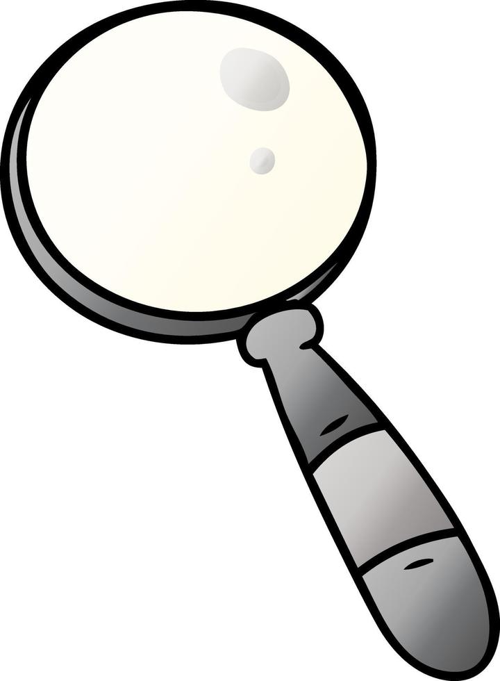 gradient cartoon doodle of a magnifying glass vector