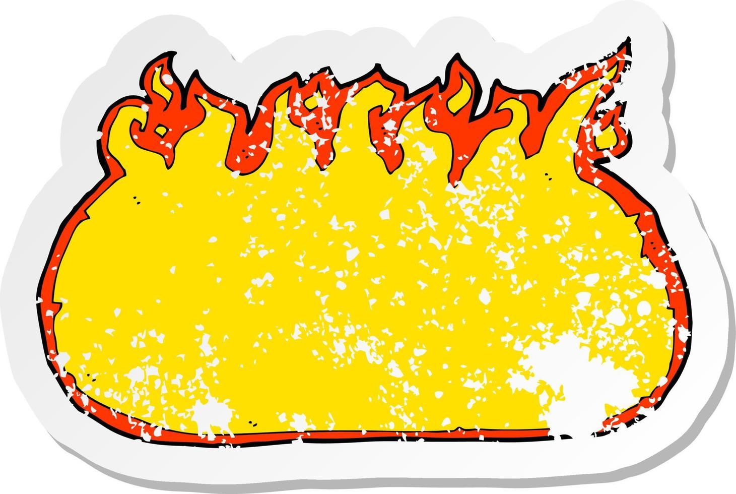 retro distressed sticker of a cartoon fire border vector