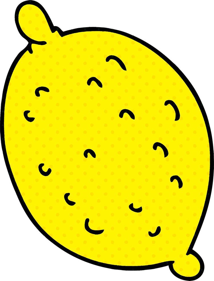 quirky comic book style cartoon lemon vector