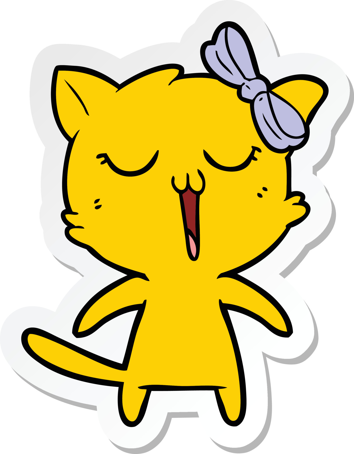 sticker of a cartoon cat 10649126 Vector Art at Vecteezy