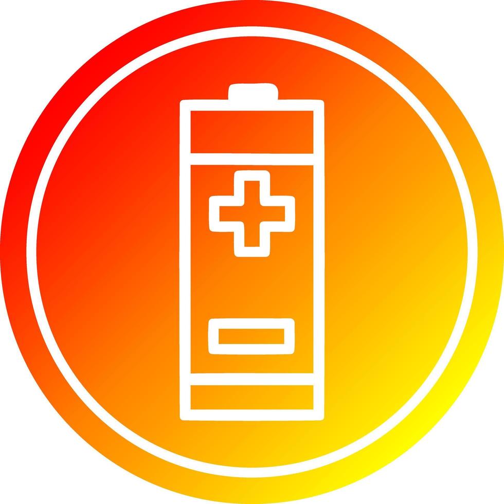 battery circular in hot gradient spectrum vector