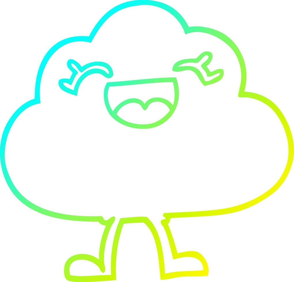cold gradient line drawing cartoon expressive weather cloud vector
