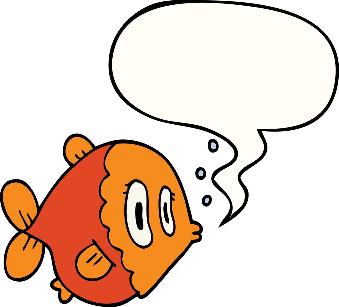 cartoon fish and speech bubble vector