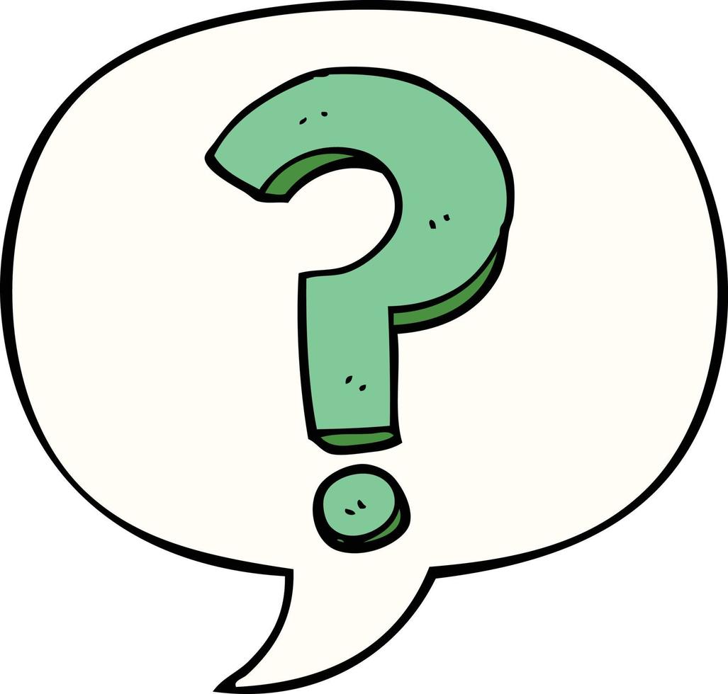 cartoon question mark and speech bubble vector