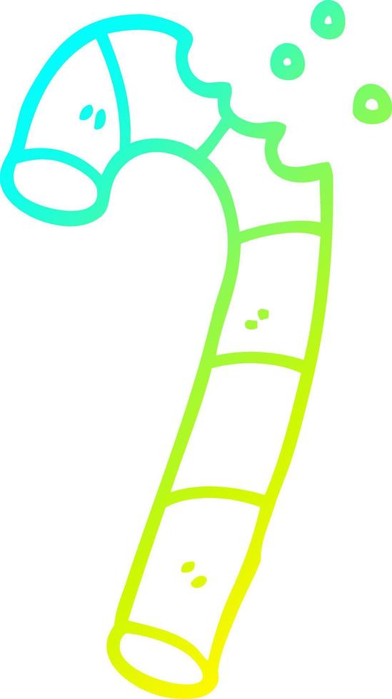 cold gradient line drawing cartoon pink candy cane vector