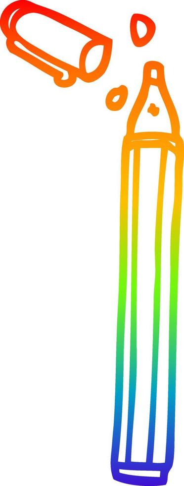 rainbow gradient line drawing cartoon office pen vector