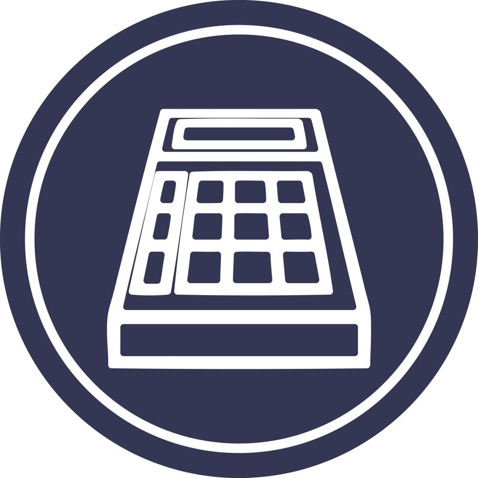 icono circular calculadora matemática vector