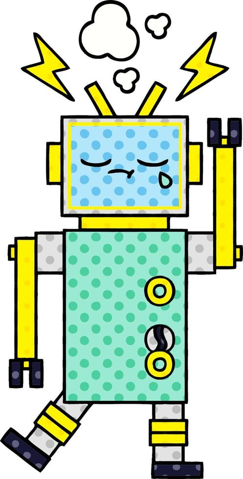 robot de dibujos animados de estilo cómic vector