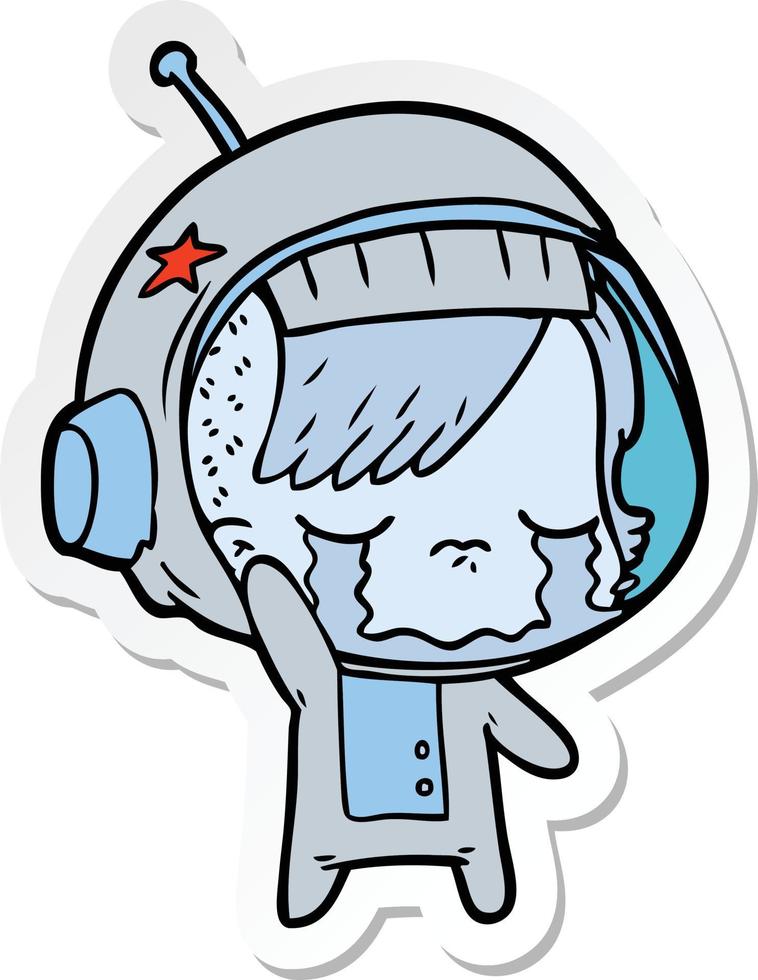 pegatina de una niña astronauta llorando de dibujos animados despidiéndose 10649720 Vector en Vecteezy pegatina de una niña astronauta llorando de dibujos animados despidiéndose 10649720 Vector en Vecteezy