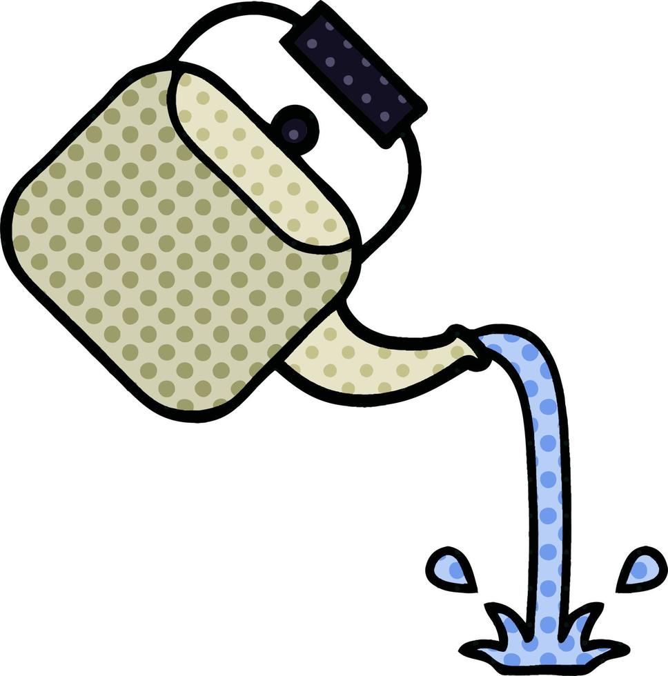 comic book style cartoon pouring kettle vector