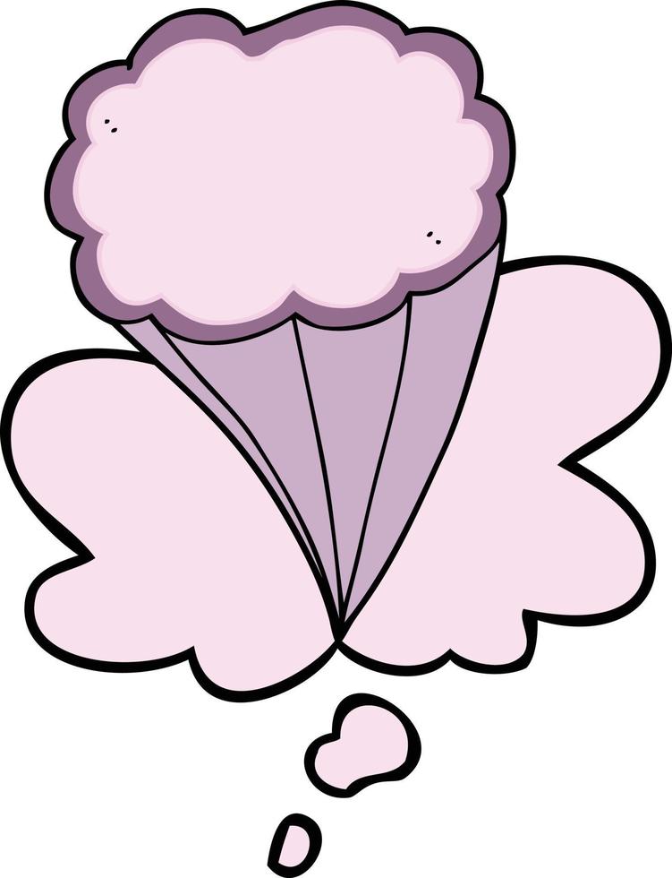 nube decorativa de dibujos animados y burbuja de pensamiento vector