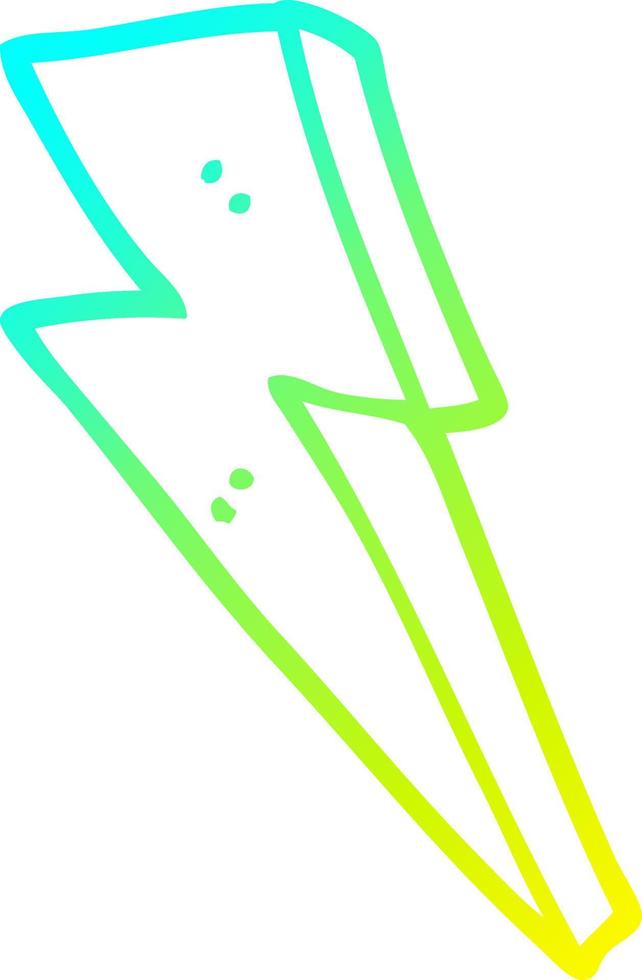 cold gradient line drawing cartoon lightning bolt vector