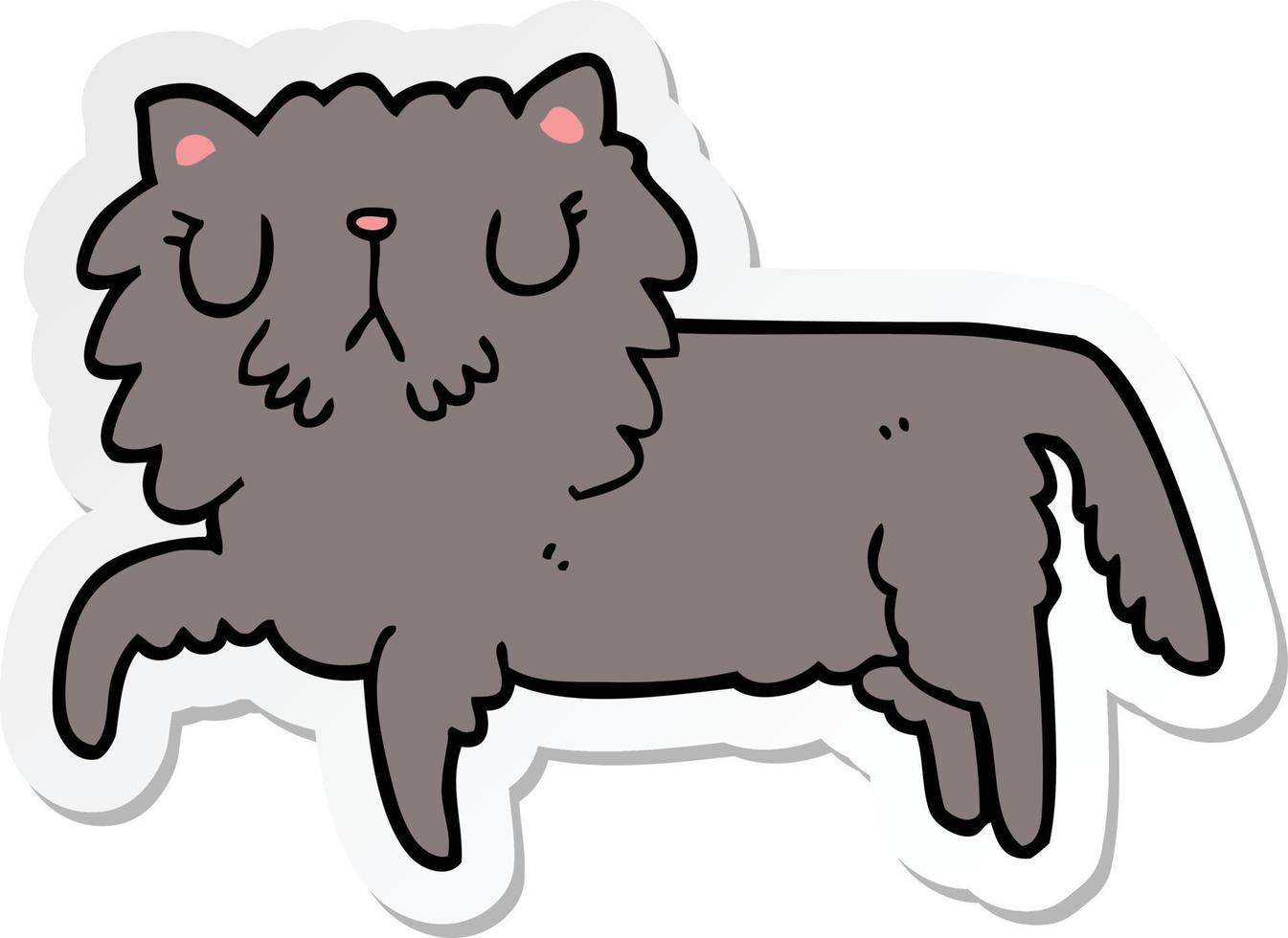 sticker of a cartoon cat vector