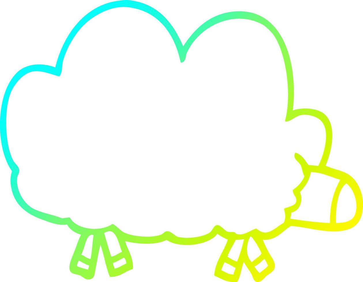cold gradient line drawing cartoon sheep vector