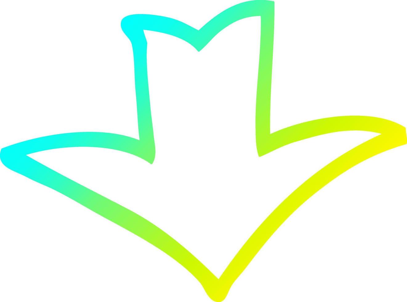 cold gradient line drawing cartoon arrow symbol vector