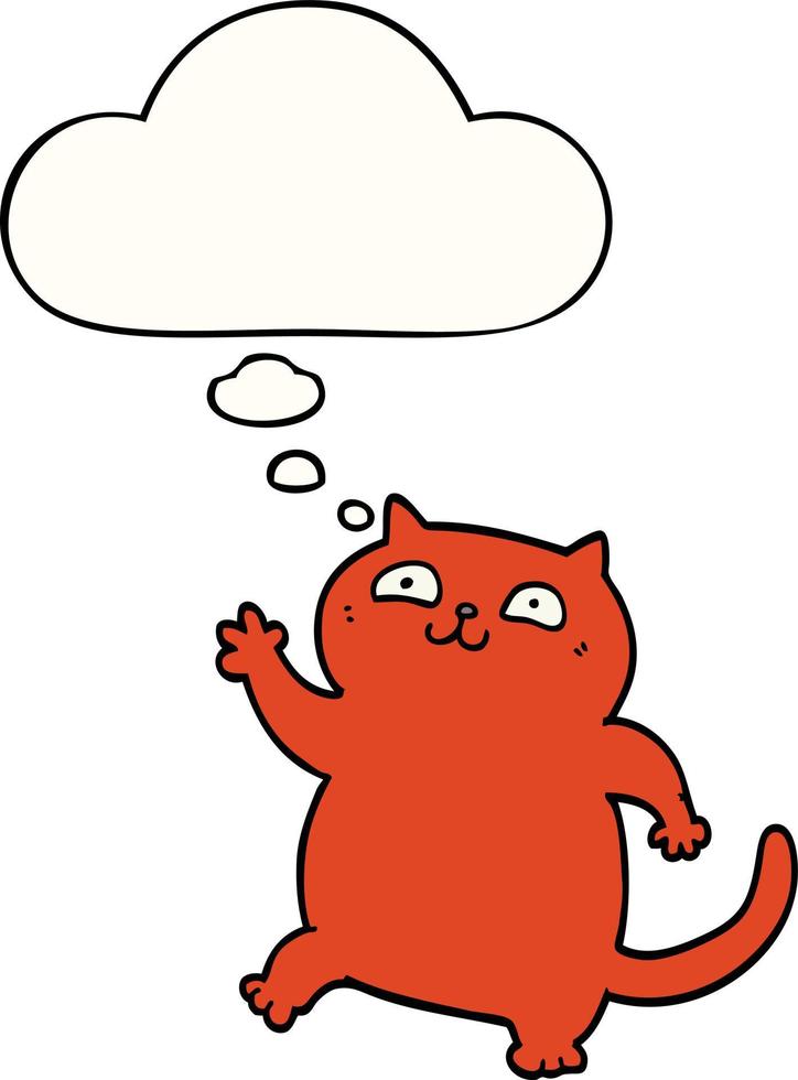 cartoon cat and thought bubble vector