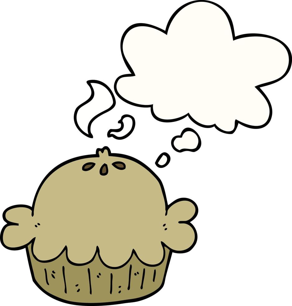 cartoon pie and thought bubble vector