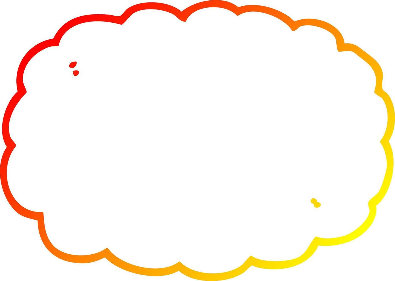 warm gradient line drawing cartoon cloud vector