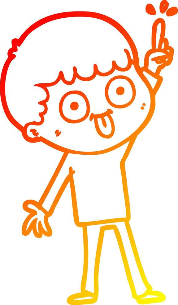 warm gradient line drawing cartoon man staring vector