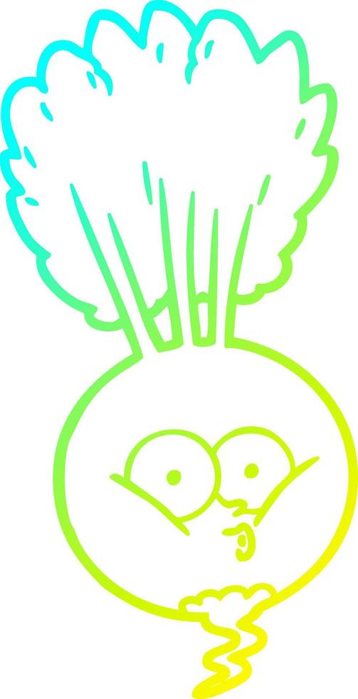 cold gradient line drawing cartoon vegetable vector