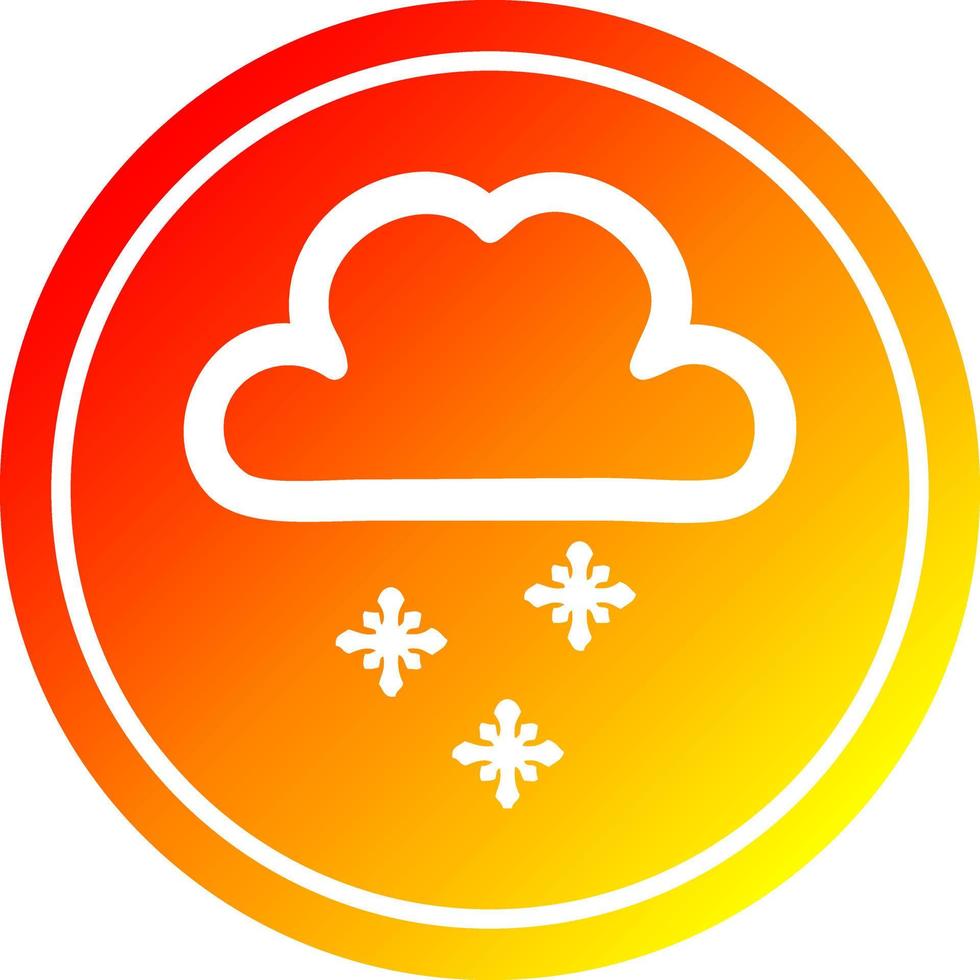 snow cloud circular in hot gradient spectrum vector