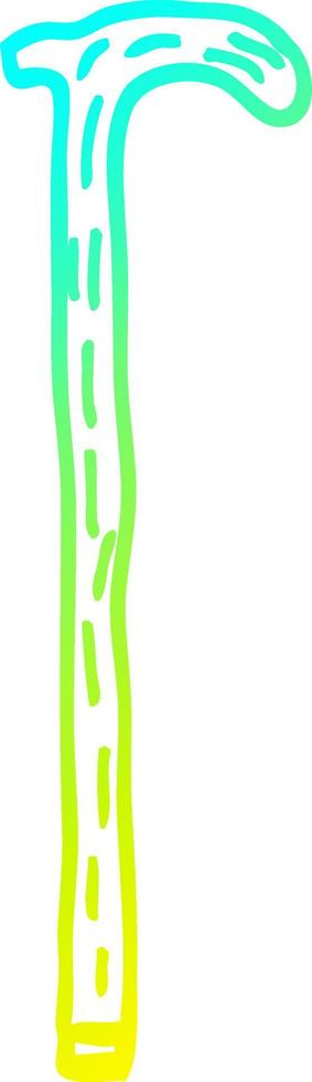cold gradient line drawing cartoon walking stick vector