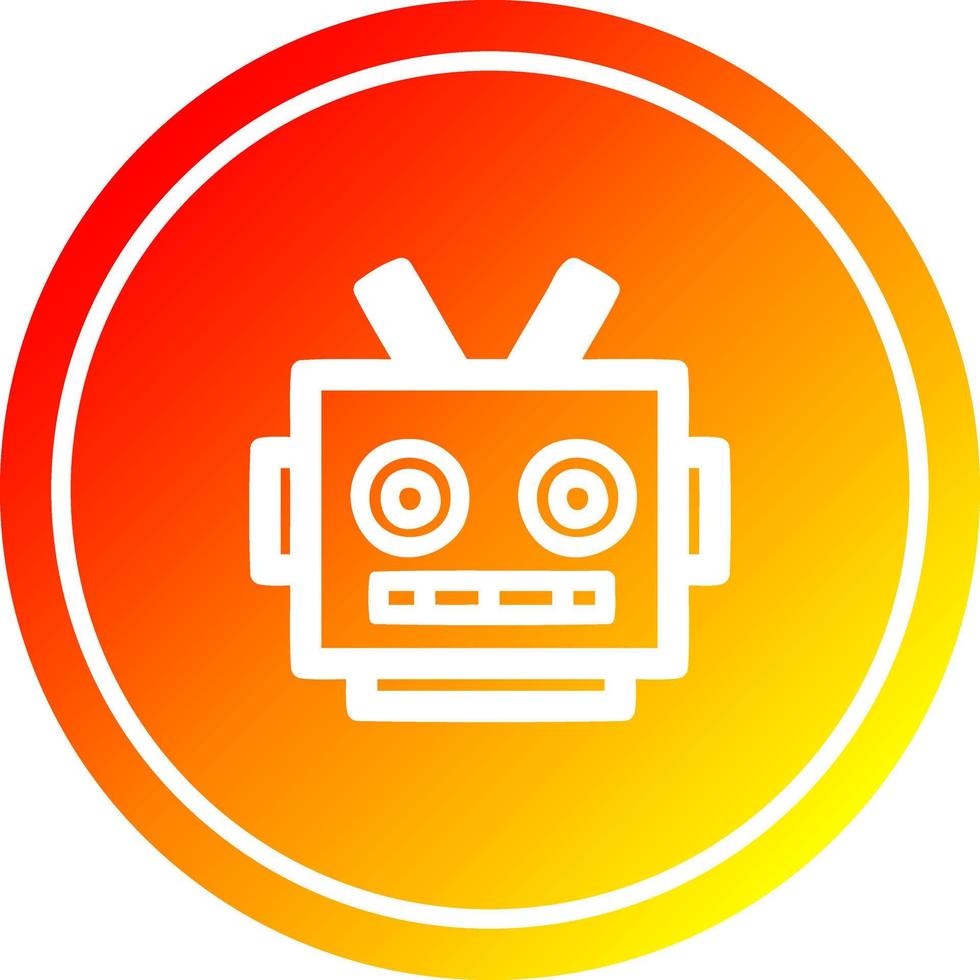robot head circular in hot gradient spectrum vector