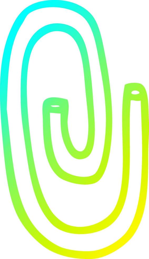 cold gradient line drawing cartoon paper clip vector