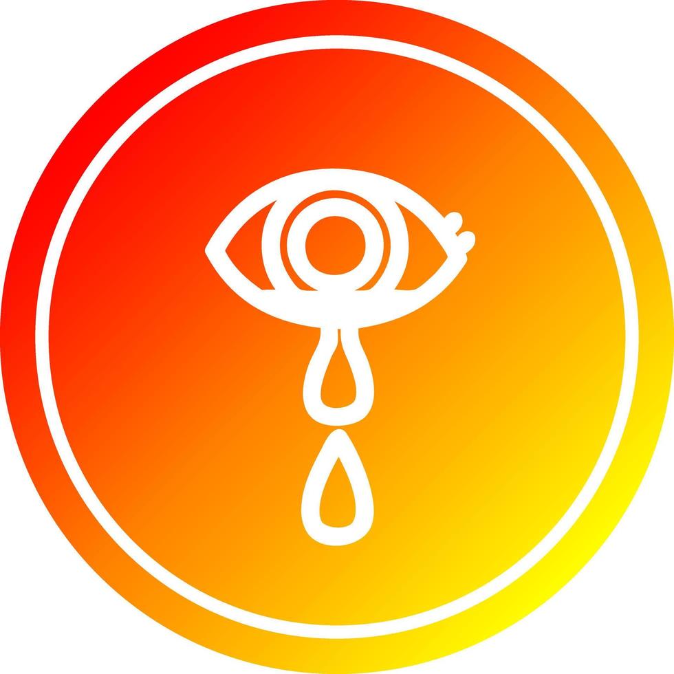 crying eye circular in hot gradient spectrum vector