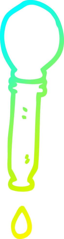 cold gradient line drawing cartoon dripping pipette vector