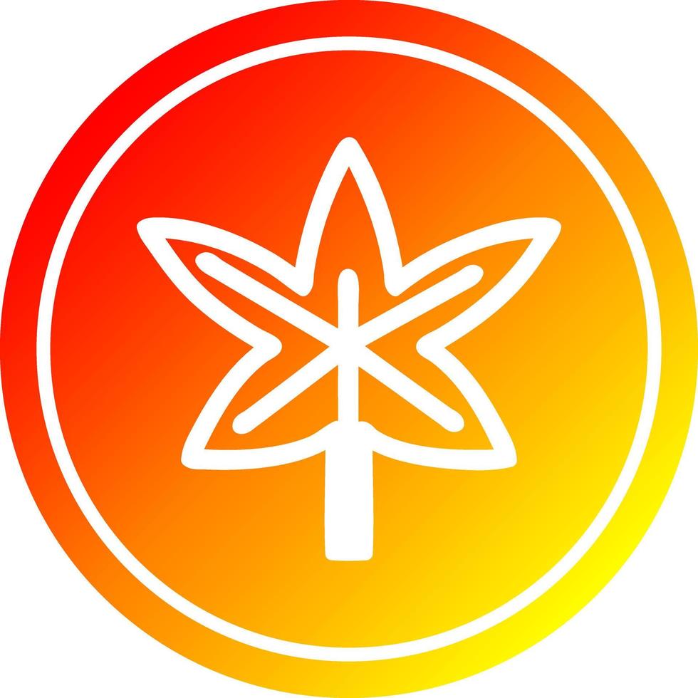 marijuana leaf circular in hot gradient spectrum vector