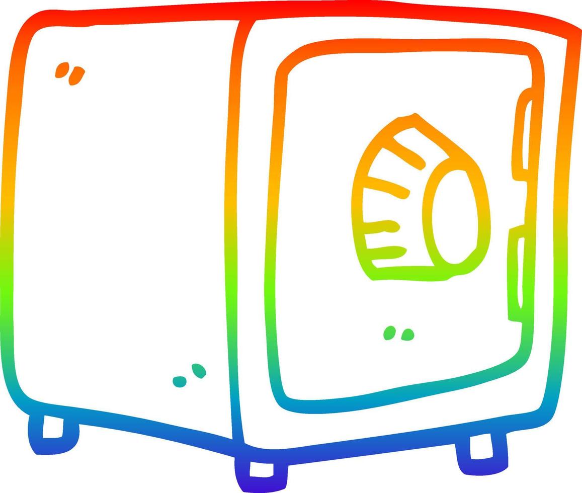 rainbow gradient line drawing cartoon locked safe vector