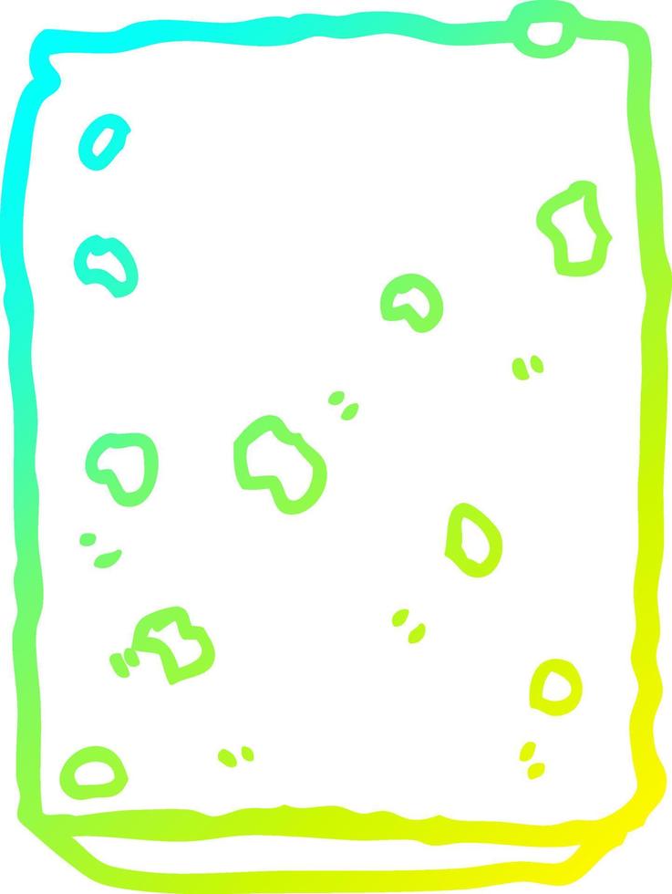 cold gradient line drawing cartoon biscuit vector