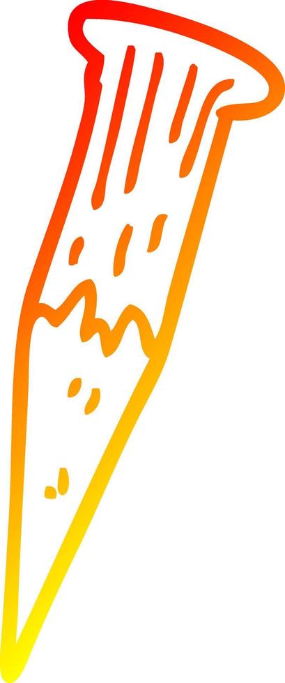warm gradient line drawing cartoon bloody vampire stake vector