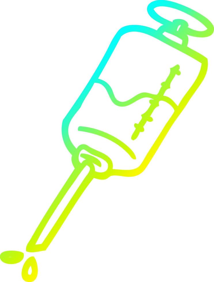 cold gradient line drawing cartoon injection vector