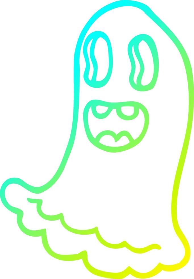 cold gradient line drawing cartoon spooky ghost vector