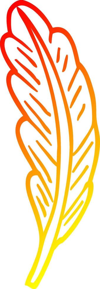 warm gradient line drawing cartoon bird feather vector