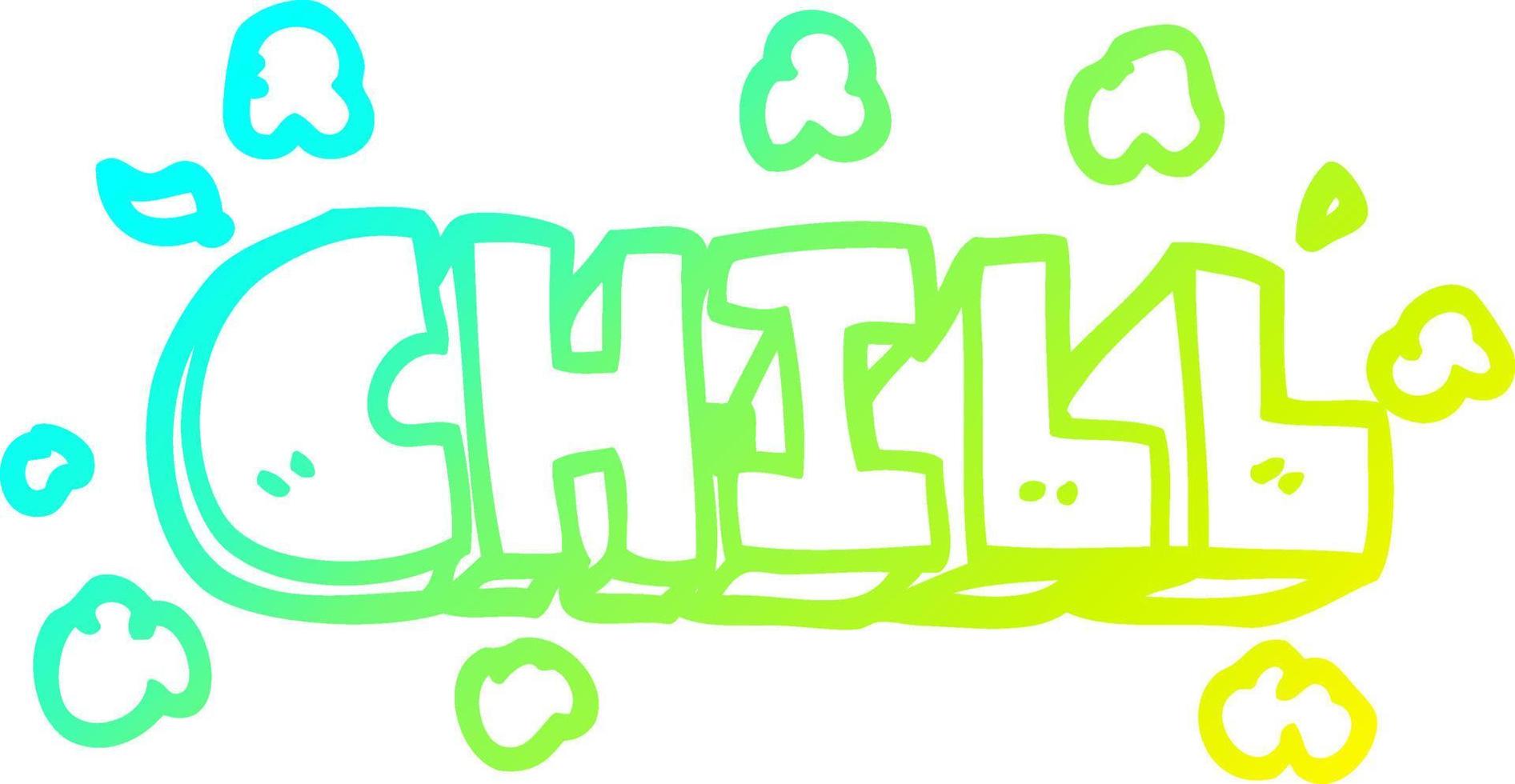 cold gradient line drawing cartoon chill symbol vector