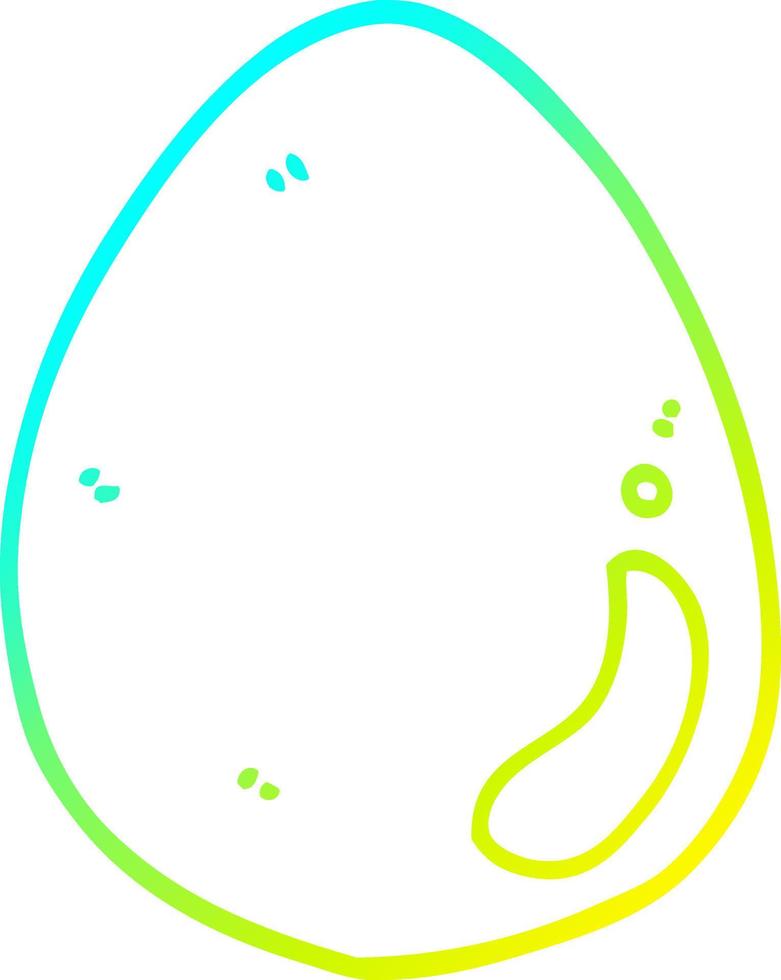 cold gradient line drawing cartoon egg vector