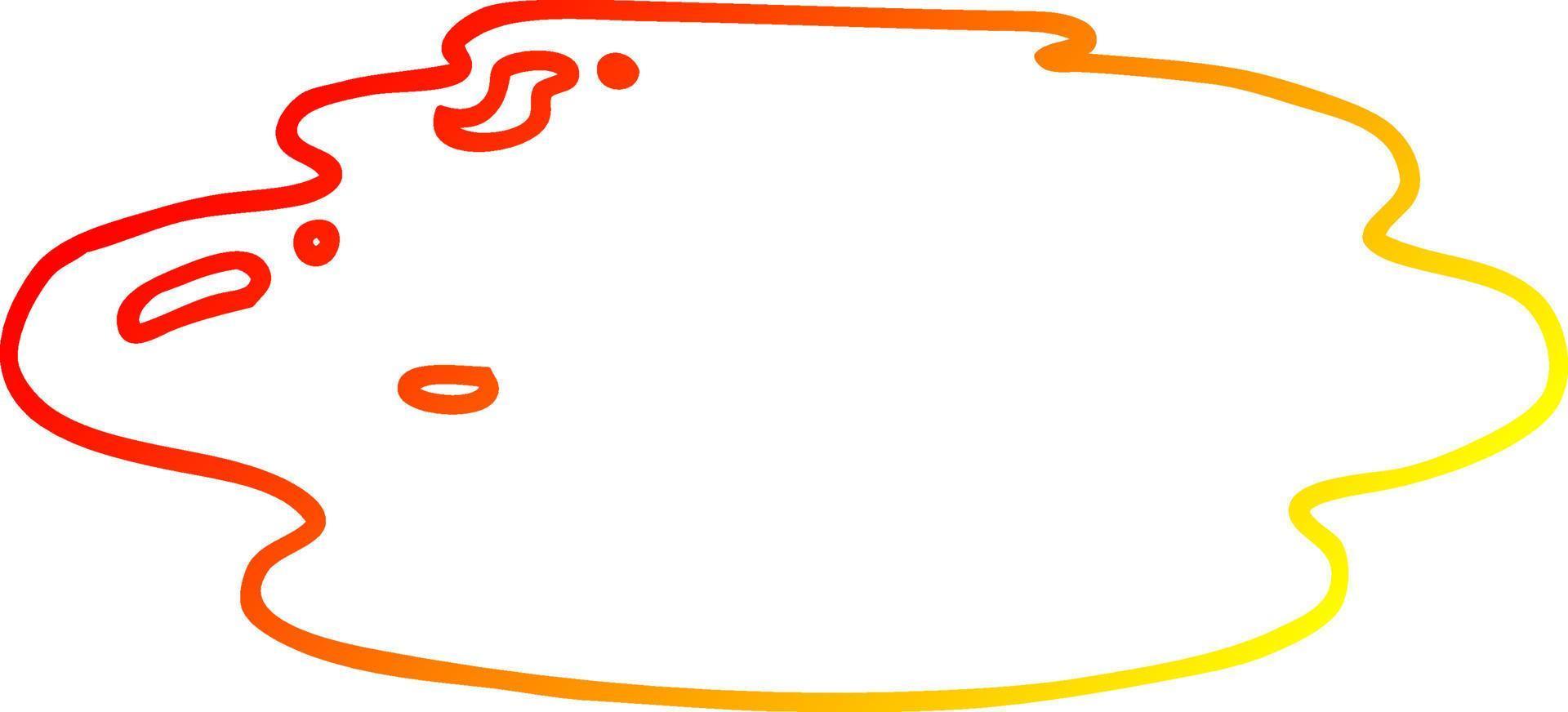 warm gradient line drawing cartoon puddle of water vector