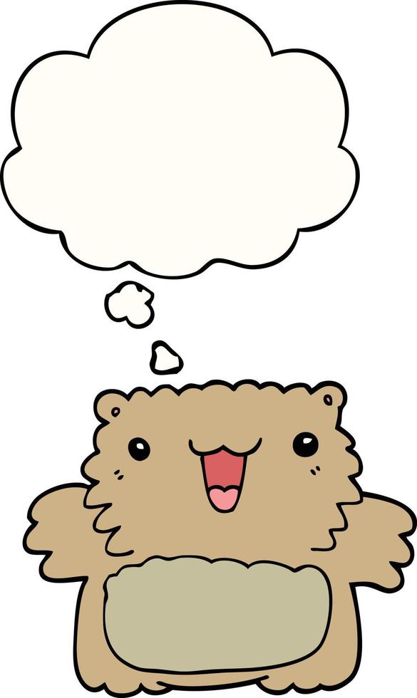 cartoon bear and thought bubble vector