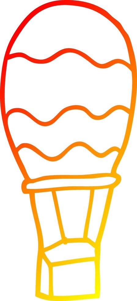 warm gradient line drawing cartoon hot air balloon vector