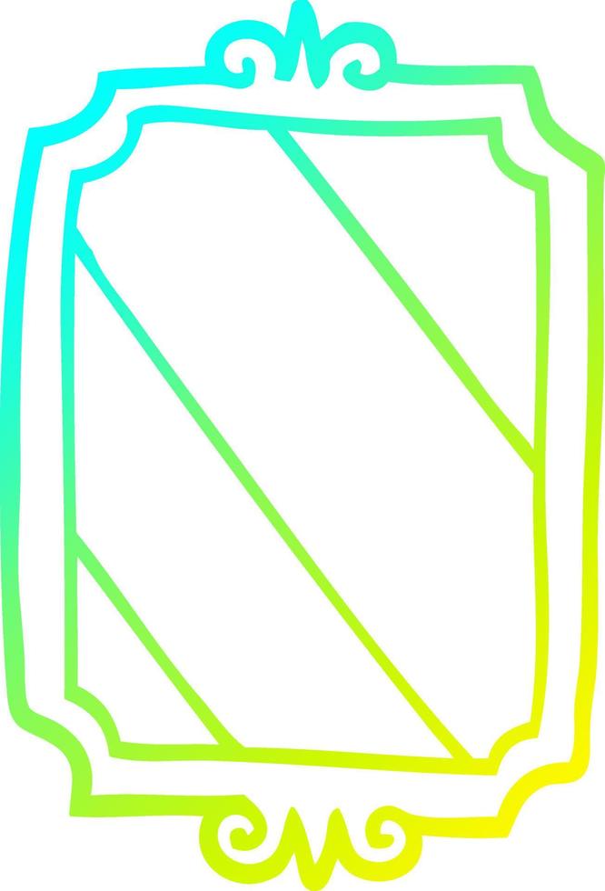 cold gradient line drawing cartoon mirror vector